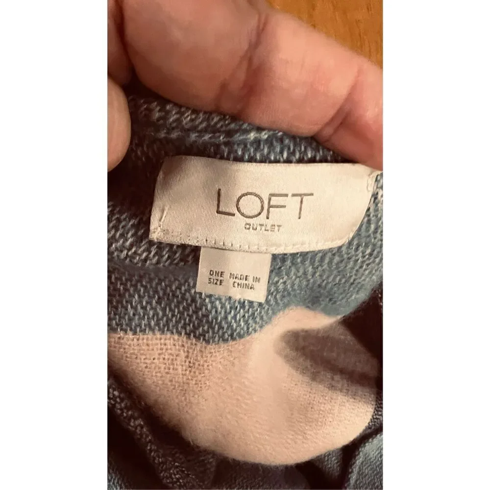Ann Taylor Loft Pink Gray Blue Plaid Poncho Shawl Wrap One SIze